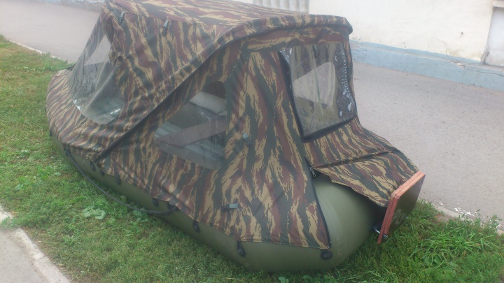 Новый тент-трансформер  к гребной лодке Камыш 3000ВТ