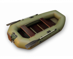 Гребная лодка с навесным транцем Камыш 2500 с вклеенным надувным дном